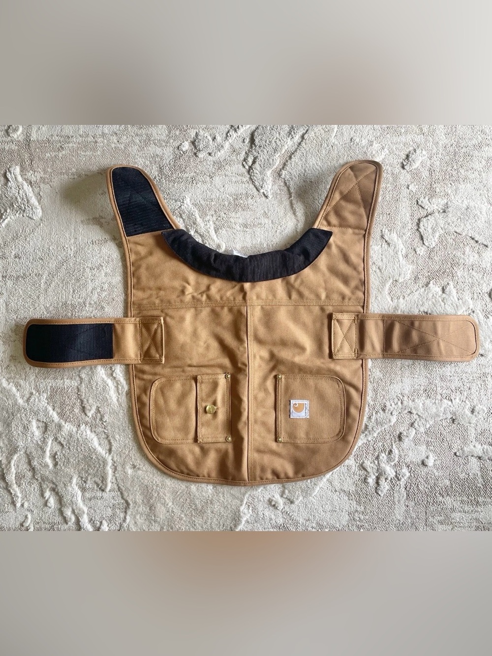 Carhartt Chore Coat for Dogs Jacket With Pockets Brown Black Collar Size Medium